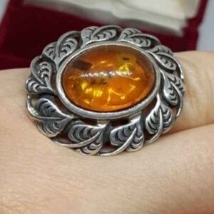 Sterling Silver Baltic Amber Ring